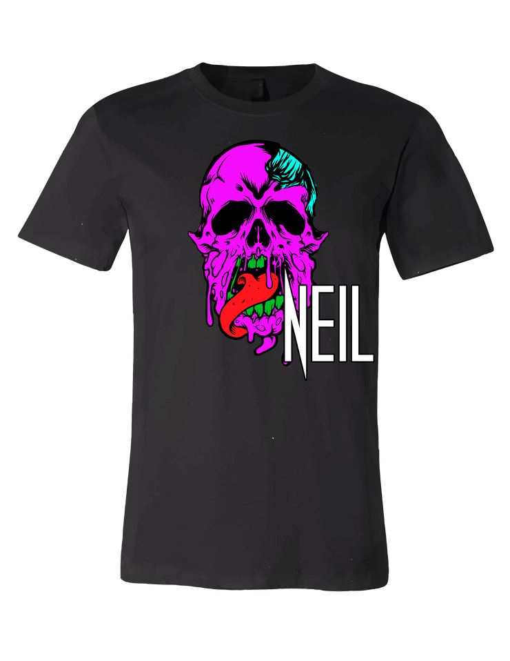 Neon Drippy Skull T-shirt